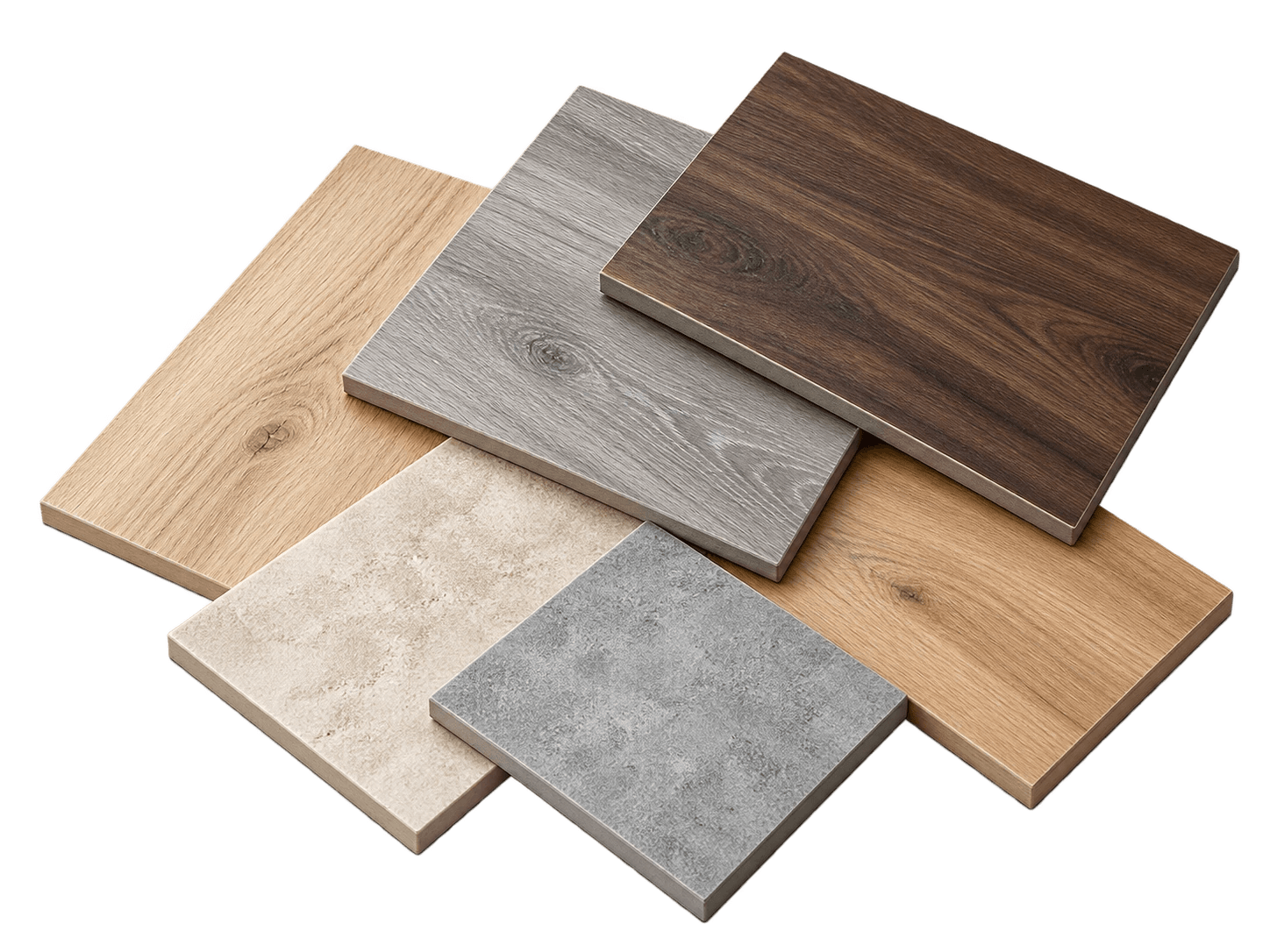 Vinyl-Muster in Holz- und Steinoptik